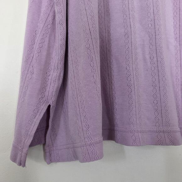 Vintage 90s Cottagecore Boho Top Womens 2X Purple Whimsi Floral Pastel Embroider - Picture 4 of 9